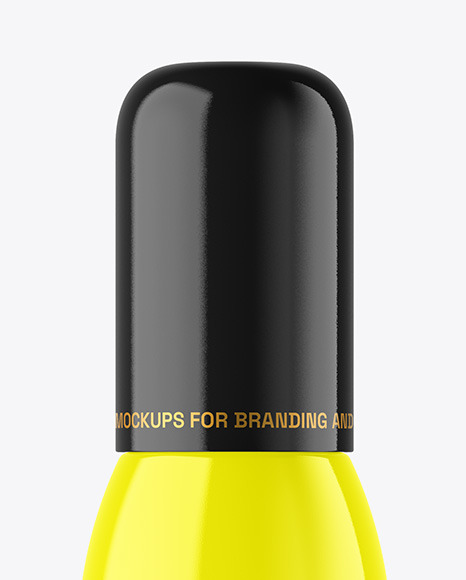 Glossy Cosmetic Bottle with Pump Mockup Glossy Cosmetic Bottle with Pump Mockup