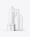 Matte Cosmetic Bottles & Jar Mockup