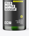 Frosted Green Glass Pills Bottle Mockup