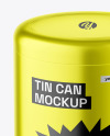 Matte Metallic Tin Can Mockup