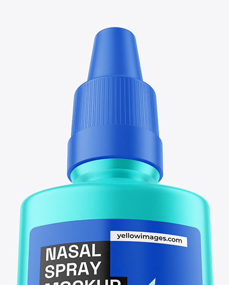 Matte Metallic Nasal Spray Bottle Mockup