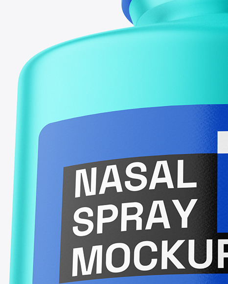 Matte Metallic Nasal Spray Bottle Mockup