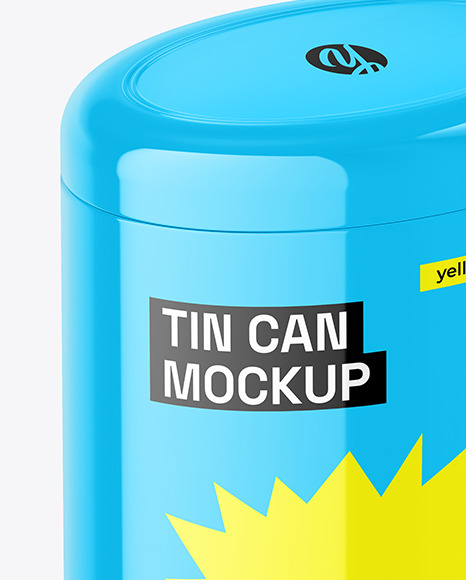 Glossy Tin Can Mockup