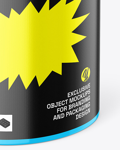 Glossy Tin Can Mockup