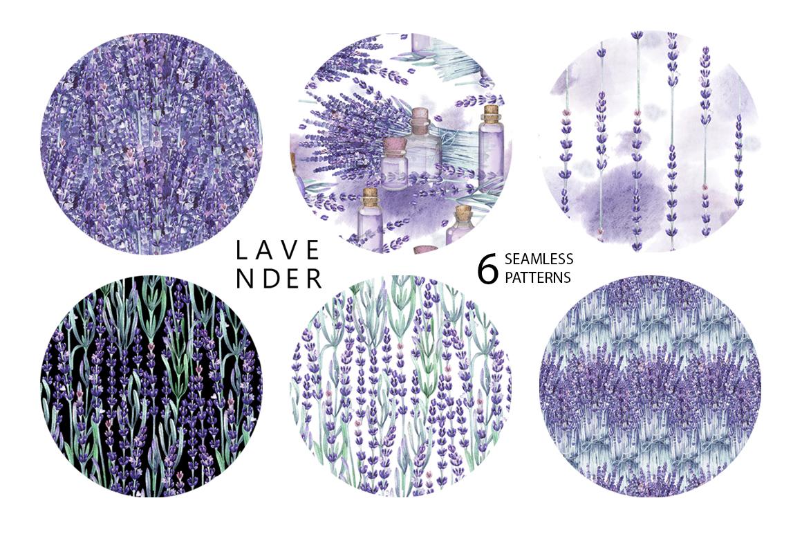 Watercolor lavender collection Watercolor lavender collection