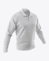 Men's Polo With Long Sleeve Mockup - Half Side View