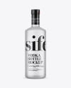 Frosted Glass Vodka Bottle with Shrink Band Mockup