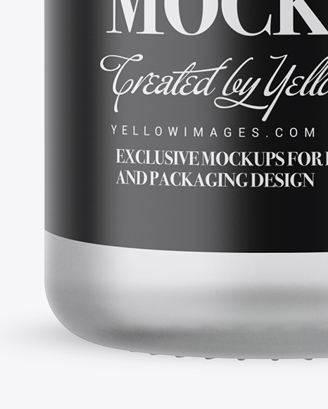 Frosted Glass Vodka Bottle with Shrink Band Mockup