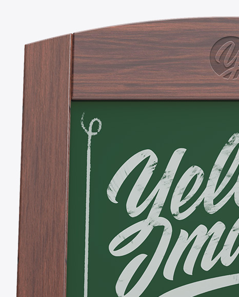 Wooden Street Menu Board Mockup - Front View