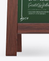 Wooden Street Menu Board Mockup - Front View