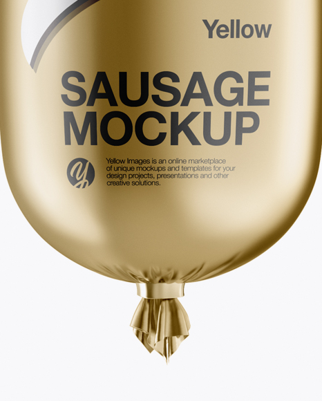 Metallic Sausage Chub W/ Rope Mockup - Free Download Images High