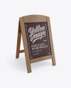 Street Menu Board Mockup - Half Side View