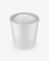 Glossy Ice Cream Cup Mockup (High-Angle Shot)