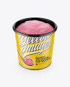Glossy Ice Cream Cup Mockup (High-Angle Shot)