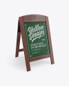 Wooden Street Menu Board Mockup - Half-Side View