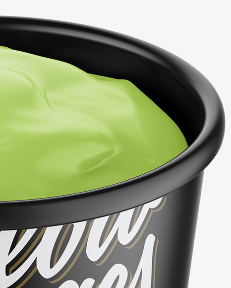 Matte Ice Cream Cup Mockup (High-Angle Shot)