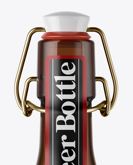 500ml Amber Beer Bottle With Swing Top Mockup