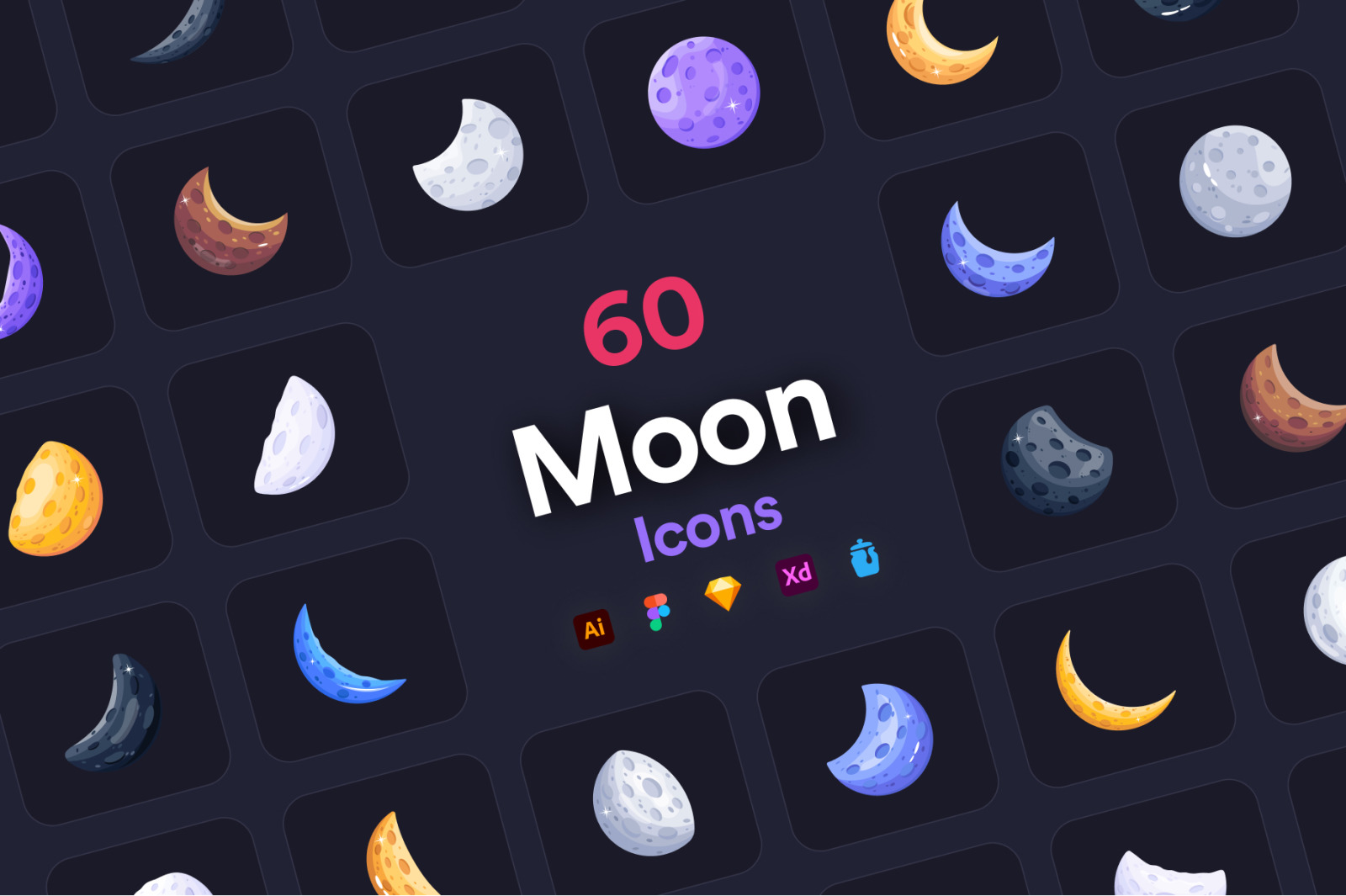 Moon Icon Set Moon Icon Set