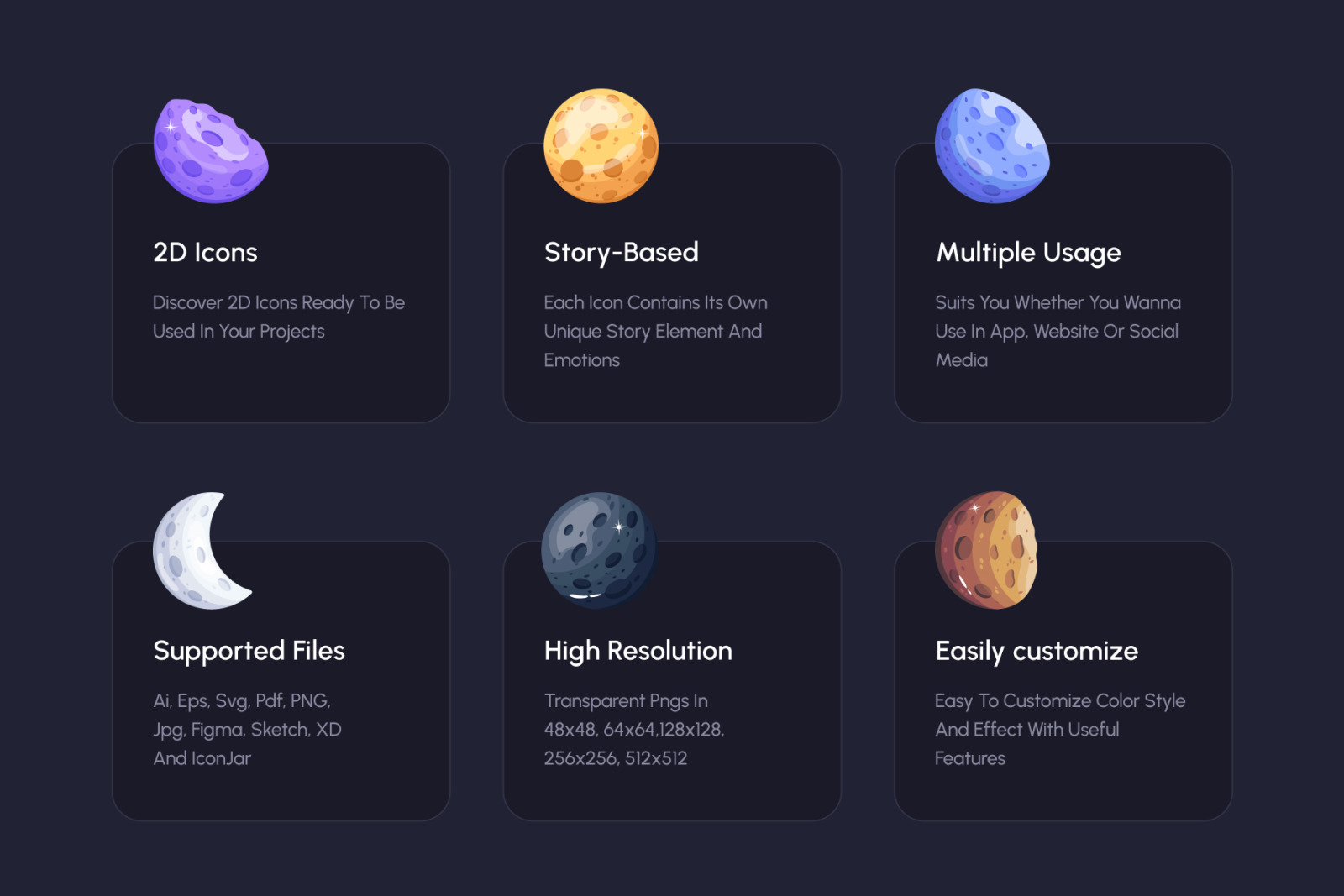 Moon Icon Set Moon Icon Set
