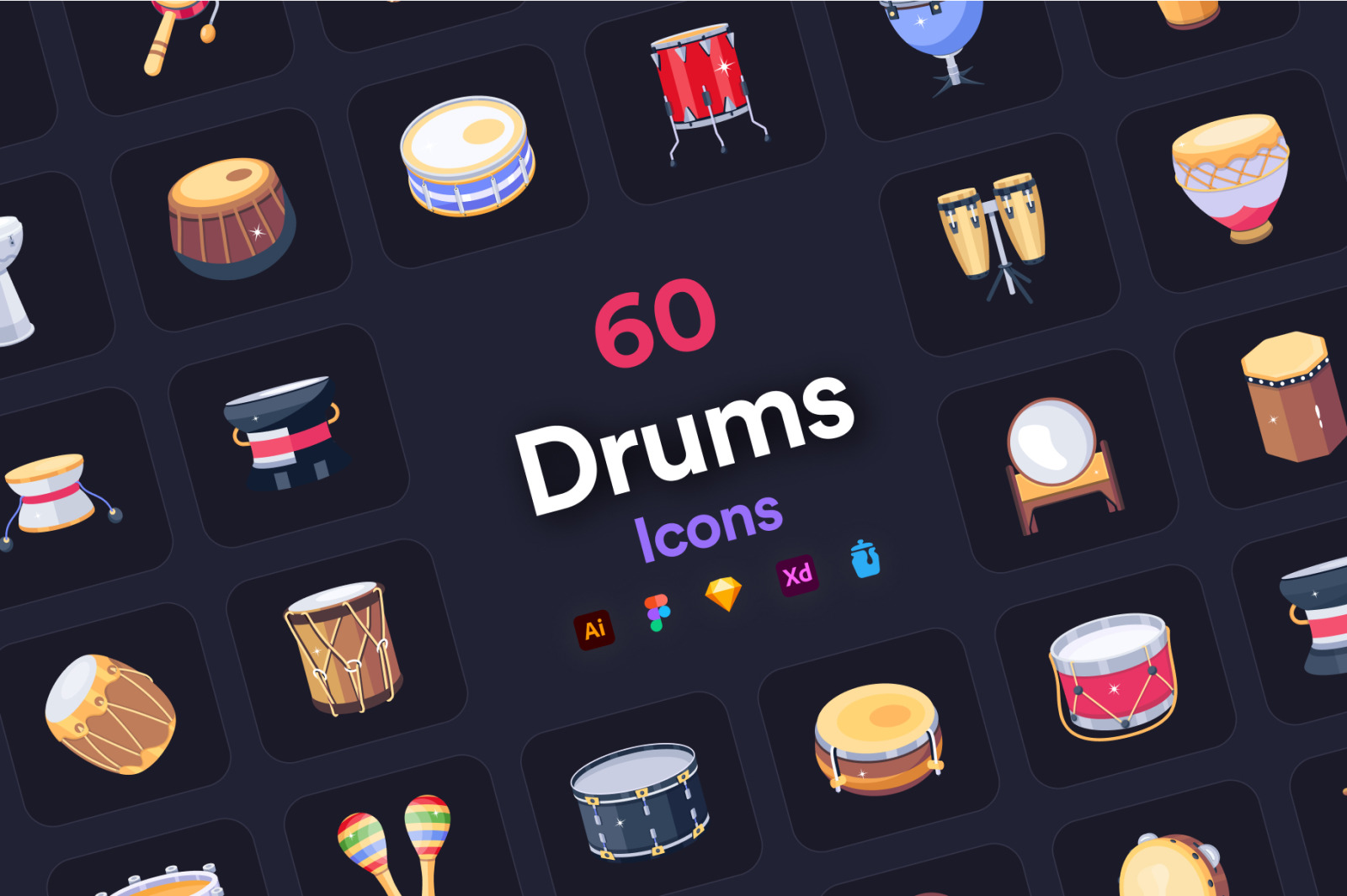Drum Icon Set Drum Icon Set