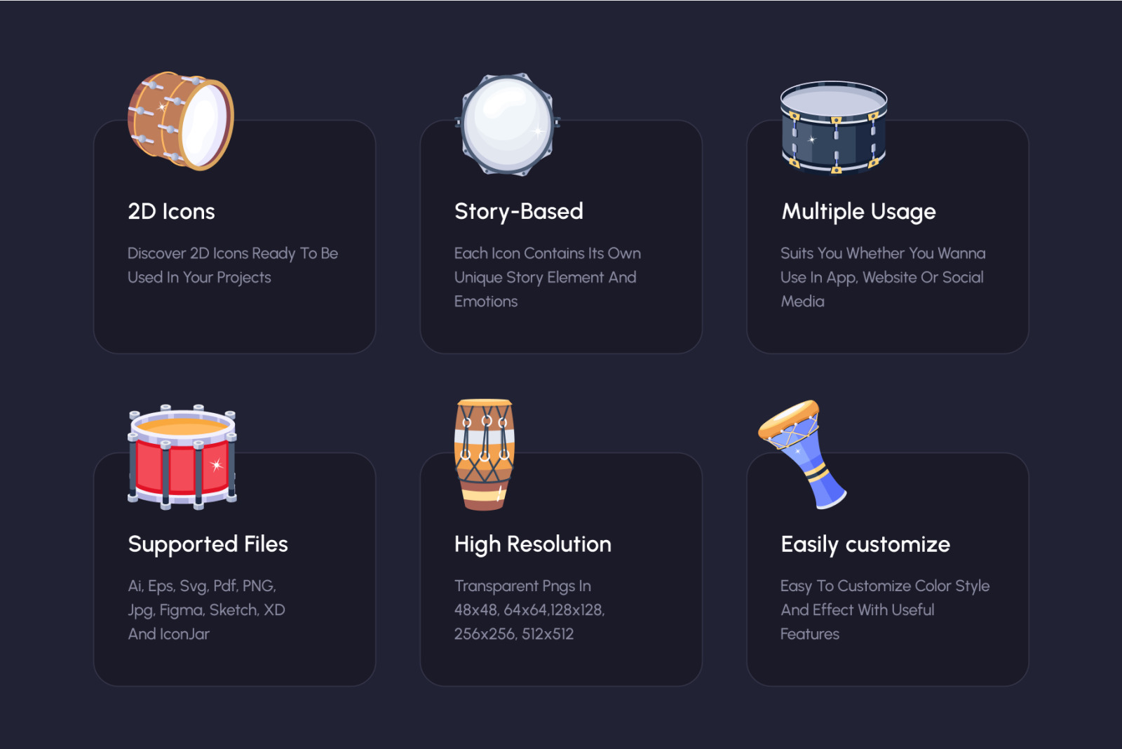 Drum Icon Set Drum Icon Set