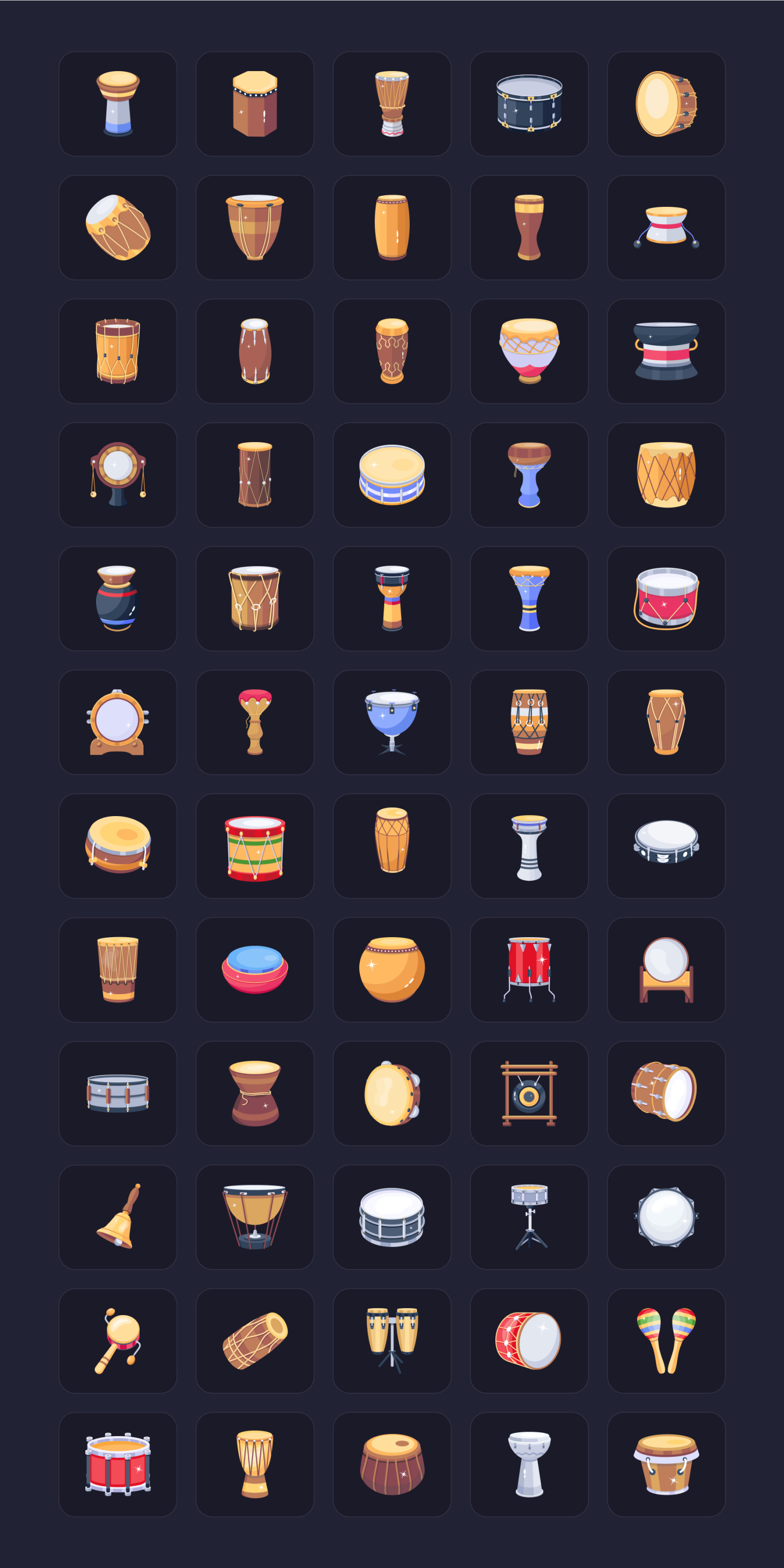 Drum Icon Set