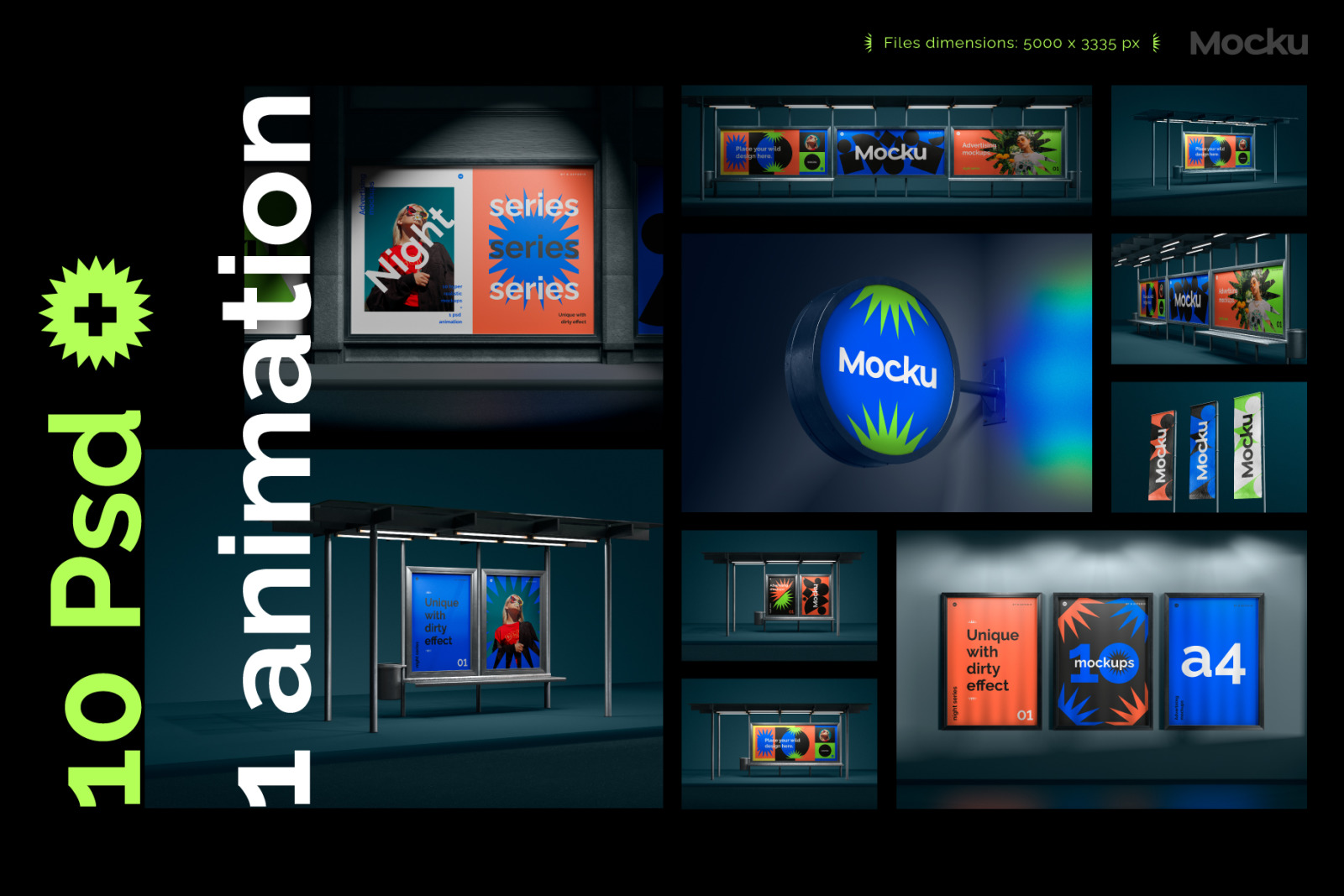 Advertising mockups - Night series Advertising mockups - Night series