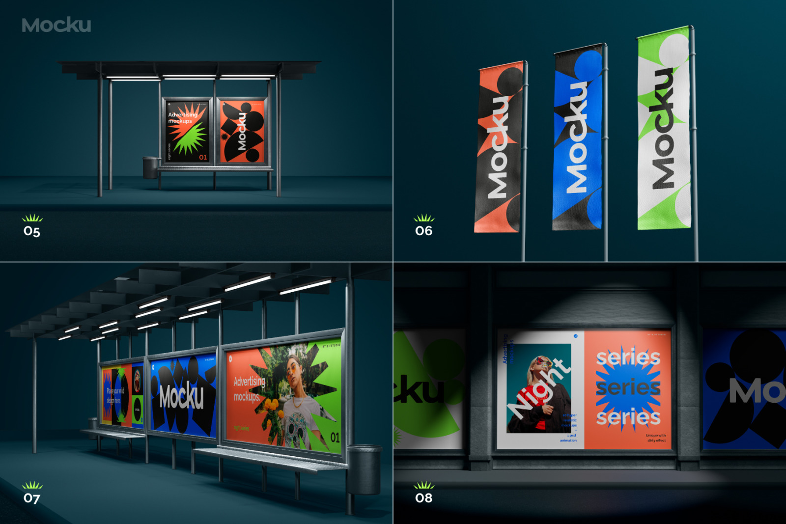 Advertising mockups - Night series Advertising mockups - Night series