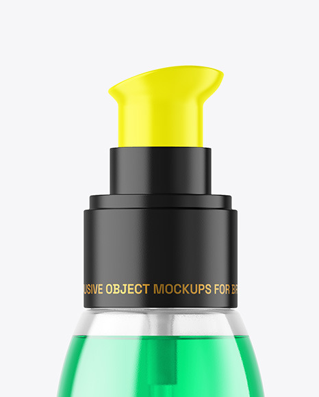 Color Liquid Cosmetic Bottle with Pump Mockup Color Liquid Cosmetic Bottle with Pump Mockup