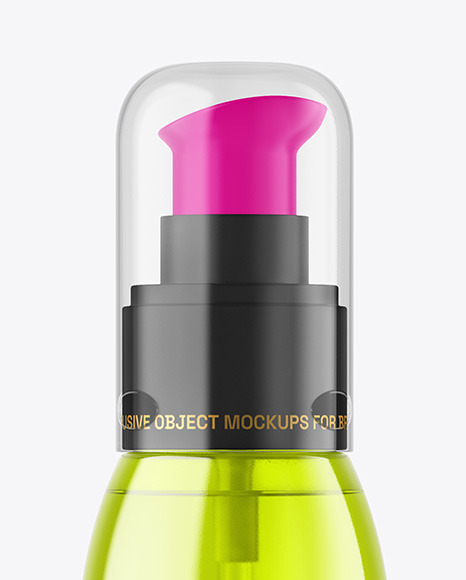 Color Plastic Cosmetic Bottle with Pump Mockup