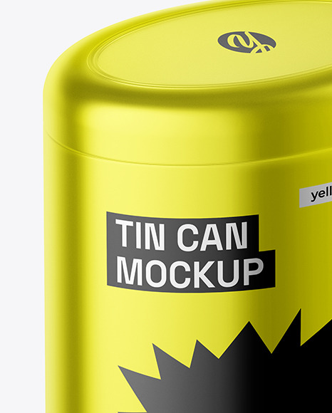 Matte Metallic Tin Can Mockup