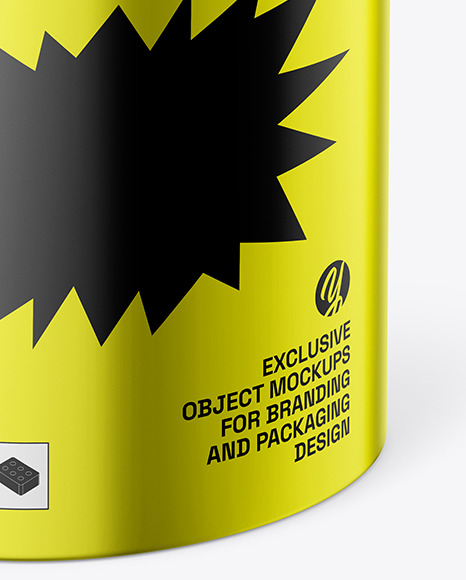 Matte Metallic Tin Can Mockup