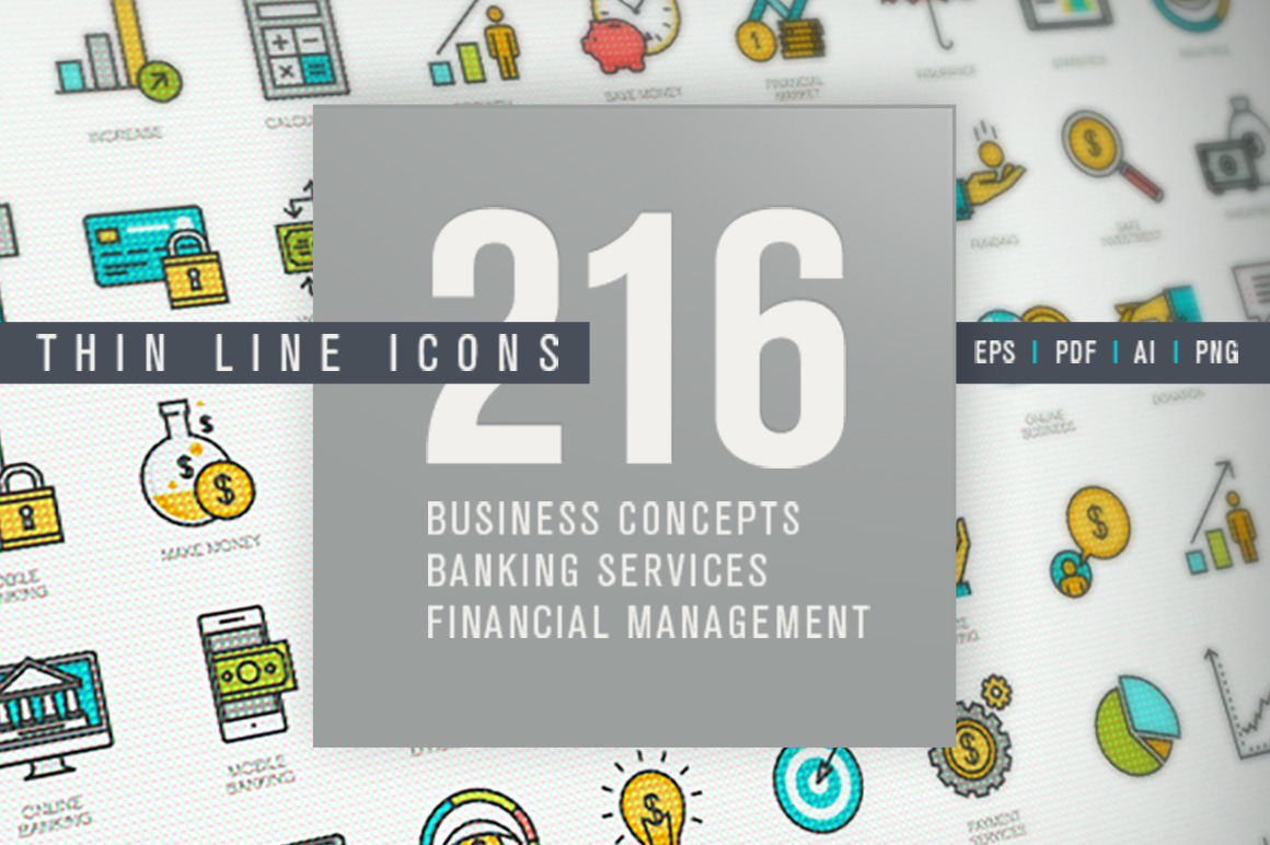 Set of Thin Line Icons for Finance Set of Thin Line Icons for Finance
