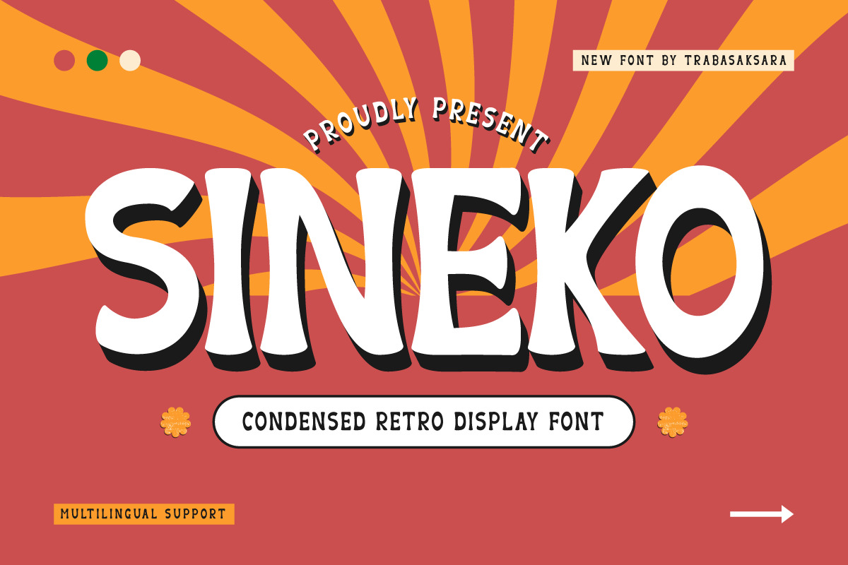 Sineko - Condensed Retro Display Font Sineko - Condensed Retro Display Font