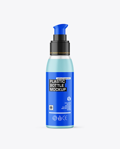 Frosted Liquid Soap Cosmetic Bottle with Pump Mockup