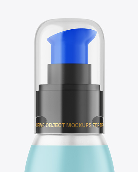 Frosted Liquid Soap Cosmetic Bottle with Pump Mockup