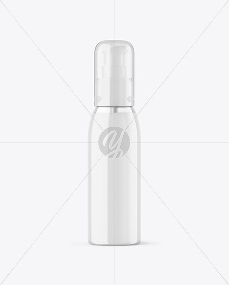 Clear Liquid Soap Cosmetic Bottle with Pump Mockup