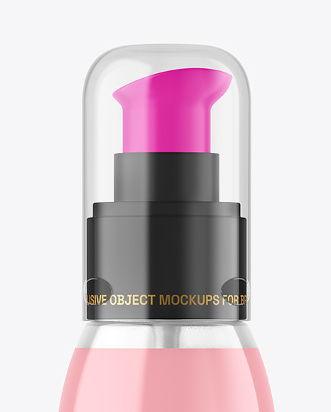 Clear Liquid Soap Cosmetic Bottle with Pump Mockup