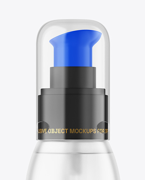 Frosted Cosmetic Bottle with Pump Mockup