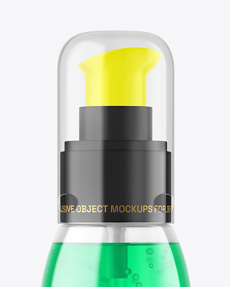 Color Liquid Cosmetic Bottle with Pump Mockup Color Liquid Cosmetic Bottle with Pump Mockup