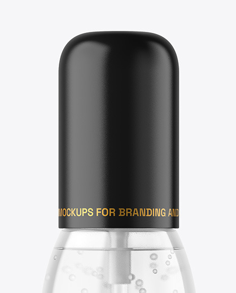 Clear Cosmetic Bottle with Pump Mockup Clear Cosmetic Bottle with Pump Mockup
