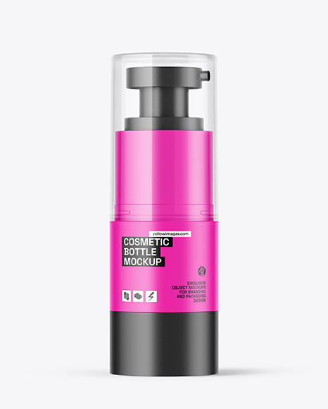 Matte Cosmetic Bottle with Pump Mockup