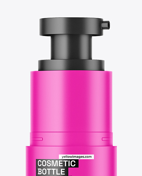 Matte Cosmetic Bottle with Pump Mockup