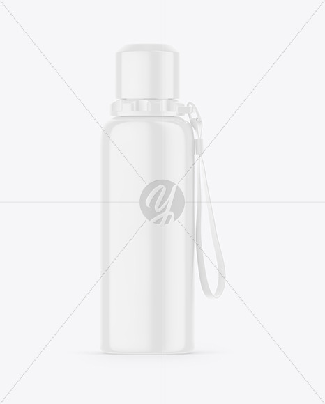 Glossy Thermos Bottle Mockup