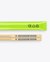 Glossy Package with Two Chopsticks Mockup Glossy Package with Two Chopsticks Mockup