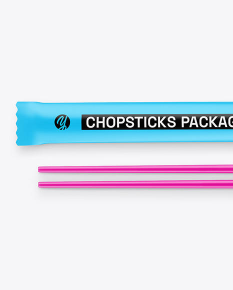 Matte Package with Two Chopsticks Mockup