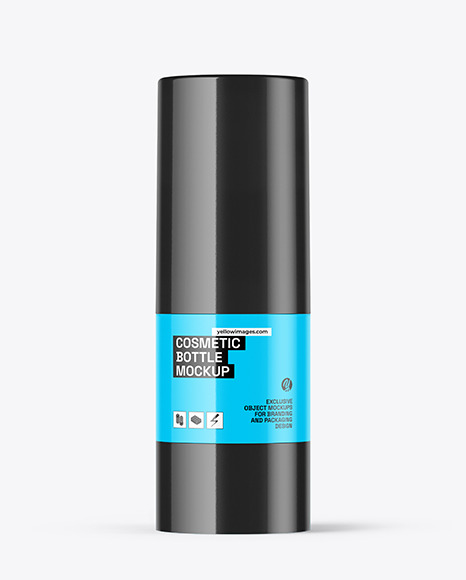 Glossy Cosmetic Bottle with Pump Mockup