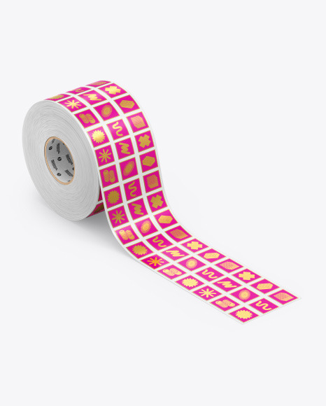 Roll with Stickers Mockup