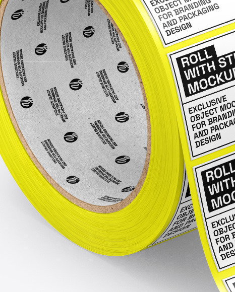 Roll with Stickers Mockup