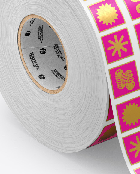 Roll with Stickers Mockup